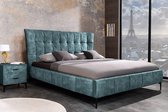 Design tweepersoonsbed BOUTIQUE 180x200cm petrol fluweel kingsize bedframe - 41428