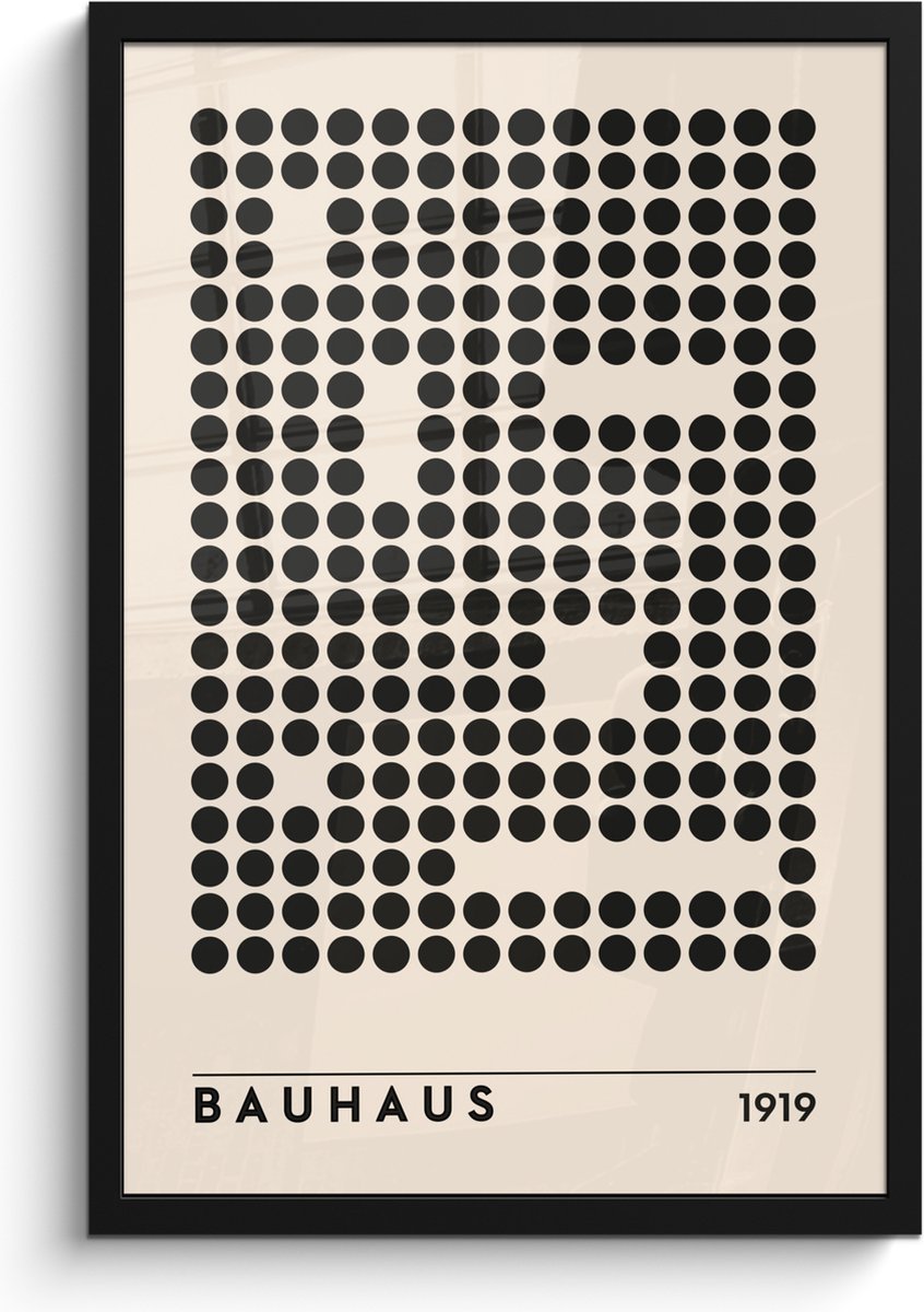 FrameYourWall Poster in lijst - Fotolijst 40x60 cm - Posters - Bauhaus - Retro - Modern - Kunst - Abstract - Posterlijst zwart - Decoratie - Wanddecoratie woonkamer - Muurdecoratie slaapkamer