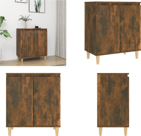 Inbouw Oven Kast VidaXL Ovenkast Zwart Eiken - 60 X 46 X 81.5 Cm, Van Bewerkt Hout, Voor Aan De Muur Keukenkast Aan De Muur