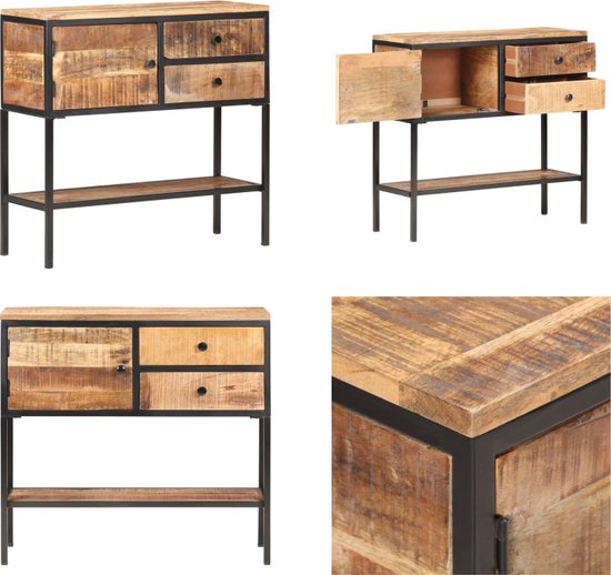 Dressoir 80x33,5x75 cm massief ruw mangohout | -nl Dressoir 80x33,5x75 cm massief ruw mangohout | -nl