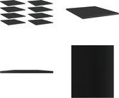 vidaXL Wandschappen 8 st 40x50x1-5 cm spaanplaat hoogglans zwart - Boekenplank - Boekenplanken - Boekenschap - Boekenschappen
