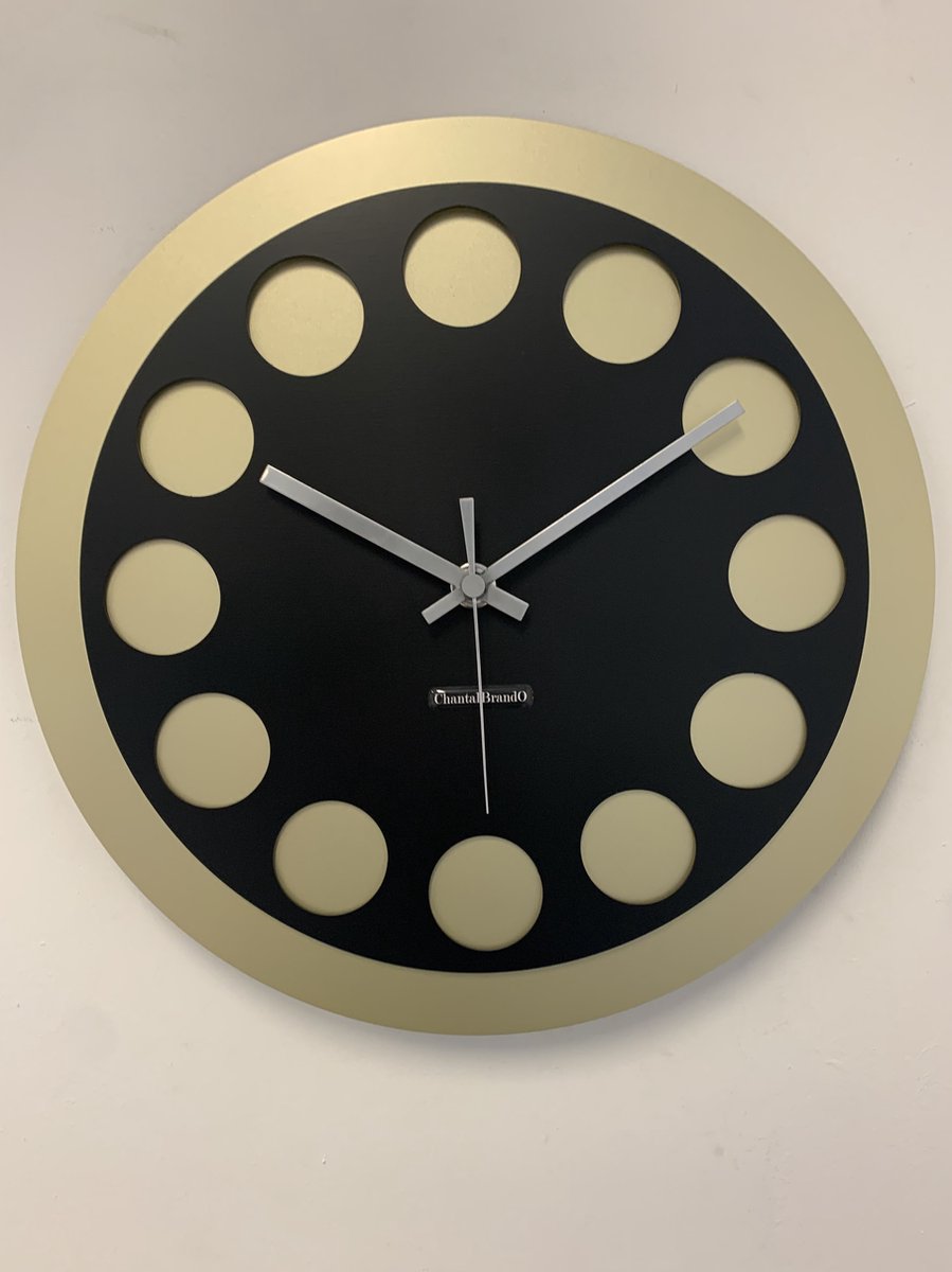 Wandklok CHANTALBRANDO -- MEDUSA -- BLACK & GOLD -- MODERN DESIGN --