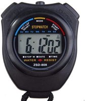 New Age Devi - "SPATWATERDICHTE Stopwatch met Grote Display en Geluidloze Functie - Zwart"