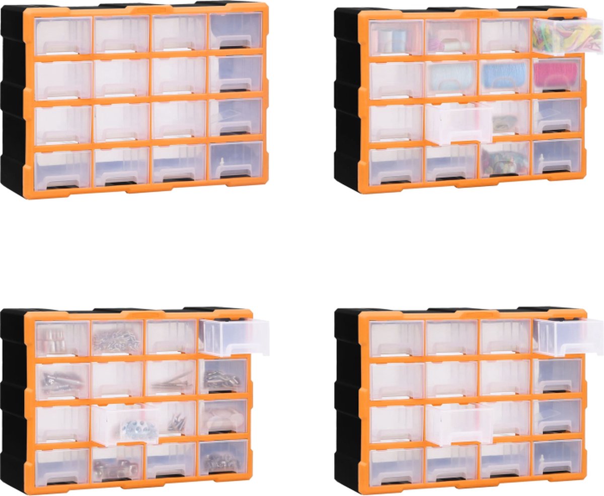 VidaXL Organiser met 16 medium lades 52x16x37 cm Organiser Organisers Lade Organiser Lade Organisers