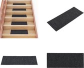 vidaXL 15 st Trapmatten zelfklevend rechthoekig 60x25 cm zwart - Trapmat - Trapmatten - Trap Mat - Trap Matten