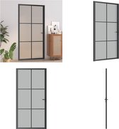 vidaXL Binnendeur 102-5x201-5 cm matglas en aluminium zwart - Binnendeur - Binnendeuren - Deur - Deuren