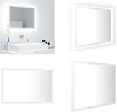 vidaXL Miroir de salle de bain LED 60x8-5x37 cm Acrylique brillant Blanc - Miroir - Miroirs - Miroir de salle de bain - Miroirs de salle de bain