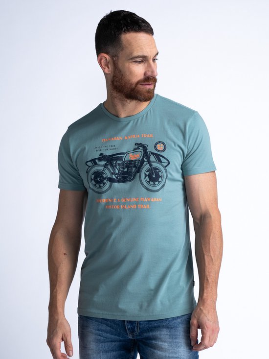 Petrol Industries - Heren Artwork T-shirt Lagoonize - Blauw - Maat XL