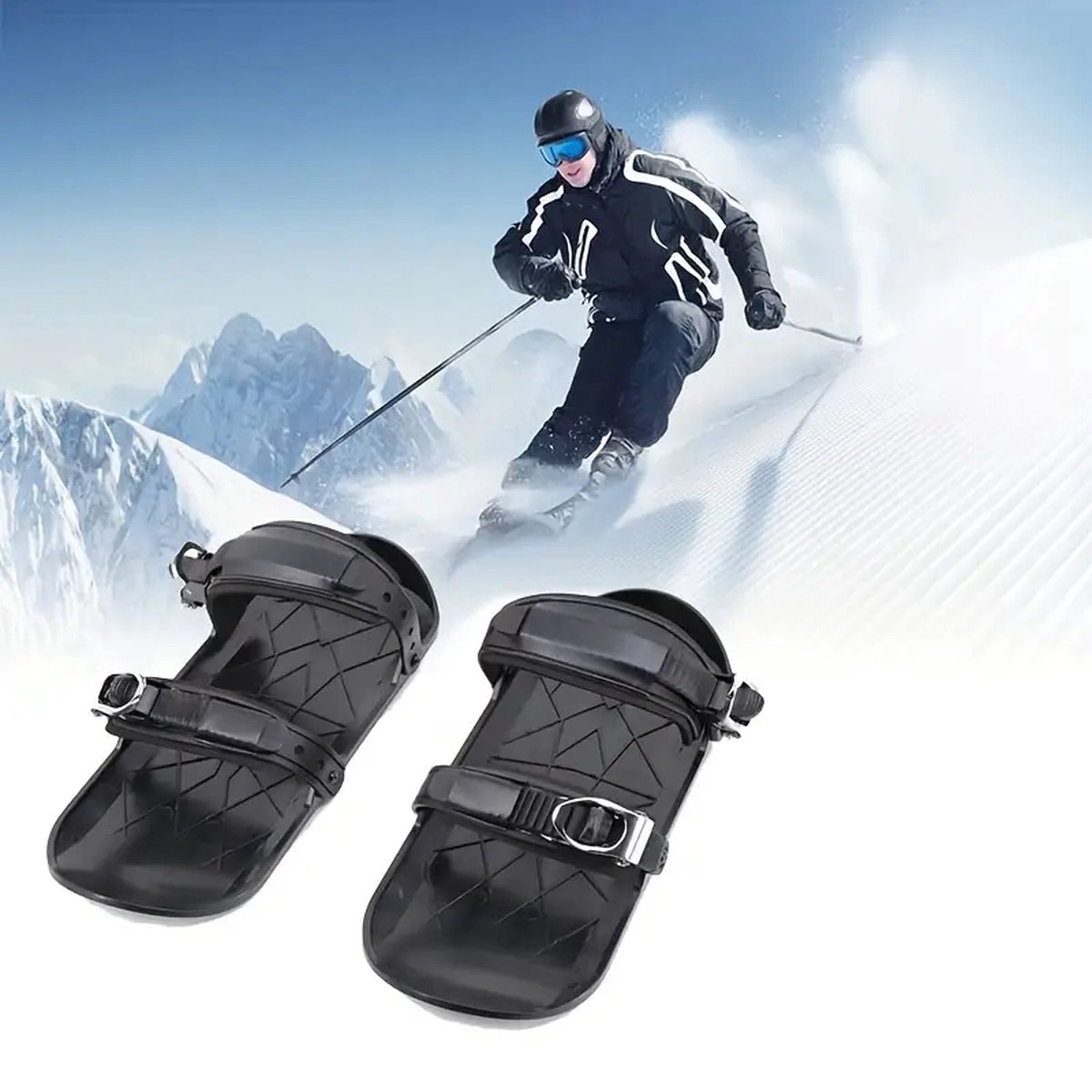 Mini korte skischaatsen voor sneeuw, verstelbare korte snowskates snowblades skiboard ski's voor winterschoenen, outdoor skiën mini skischaatsen skischoenen voor wintersport, Cross