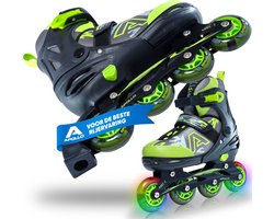 foto van Apollo Champion, in Maat Verstelbare Inline Skates voor Jongens en Meisjes Vanaf Maat 31, Inline Skates Dames en Heren tot Maat 42, Hoge Kwaliteit Rolschaatsen met LED Wielen.