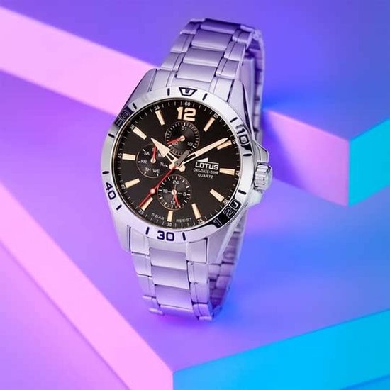 Montre dateur Multifuncion Black - Rose-gold