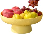 Fruitschaal Fruitmand Multifunctionele Afvoer Fruit Snack Taart Opbergrek Woonkamer Eettafel Fruitstandaard (Geel)