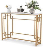 Mara Luxe Consoletafel - Dressoir - Marmerlook - Metaal - Goud - MDF - 120 x 32,5 x 88 cm