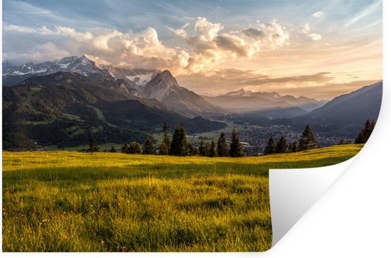 Stickers muraux - Prairie en Allemagne - 90x60 cm - Feuille adhésive