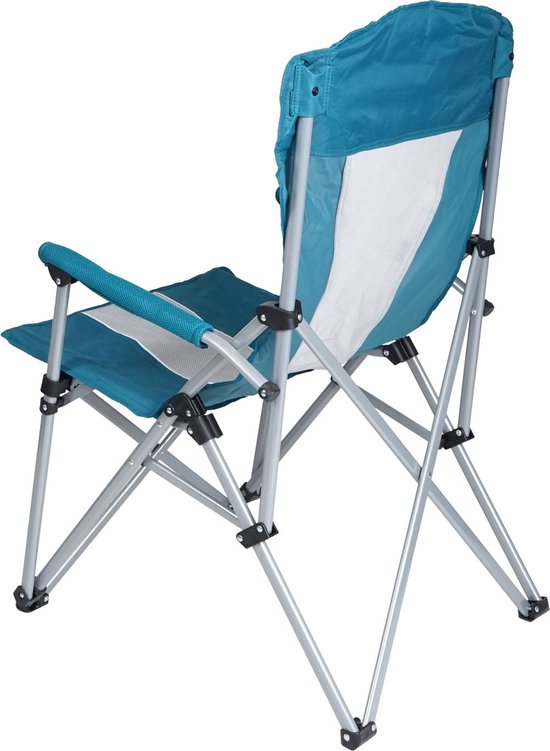 Campingstoel MCW-L50, klapstoel visstoel regisseursstoel, afwasbare beschermhoes staalstof/textiel ~ turquoise — afbeelding 2