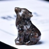 Pierre de Flamme - Figurine de décoration loup guérisseur 35mm - Cristaux - Ornement