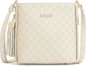 KAZAR monogrammed small postbag with long strap