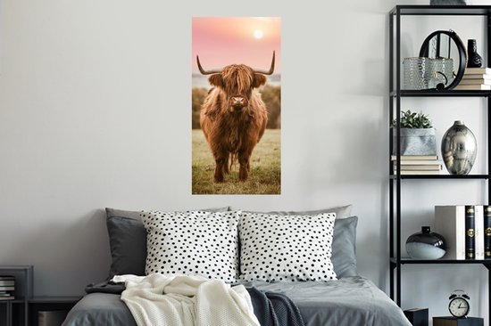 Stickers Stickers muraux - Highlander écossais - Soleil - Ciel - 40x80 cm - Film adhésif