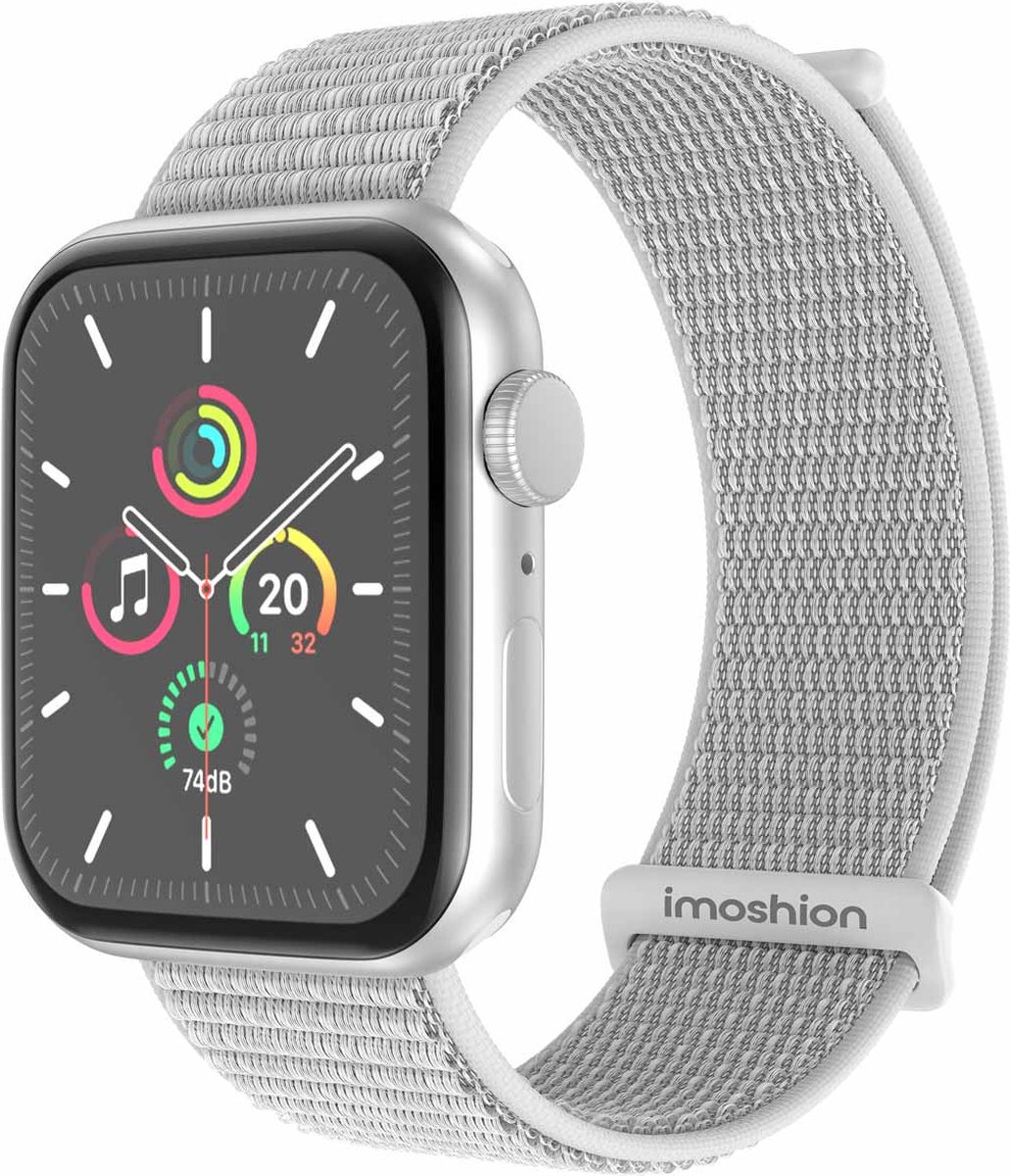 iMoshion Nylon⁺ bandje geschikt geschikt voor Apple Watch Series 1 / 2 / 3 / 4 / 5 / 6 / 7 / 8 / 9 / SE / Ultra (2) - 42 / 44 / 45 / 49 mm - Seashell