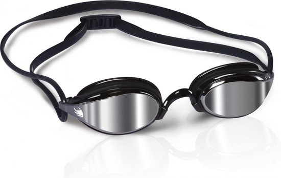 BTTLNS zwembril - Getinte lenzen - Shape to face ontwerp - Anti-condens lenzen - Vervangbare neusbrug - Inclusief zakje voor zwembril - Shrykos 1.0 - Zilver