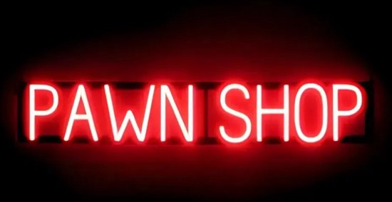 PAWN SHOP - Lichtreclame Neon LED bord verlicht | SpellBrite | 91 x 16 cm | 6 Dimstanden - 8 Lichtanimaties | Reclamebord neon verlichting
