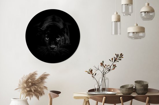Cercle mural - Plastique - Panthère - Zwart - Jaune - noir blanc - ⌀ 90 cm - Cercle mural