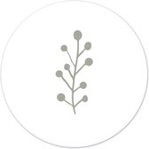 Label2X - Cercle mural feuille blanc - Ø 100 cm - Dibond - Multicolore - Cercle mural - Tableau rond - Décoration murale Cercle - Décoration murale ronde - Décoration pour salon ou chambre