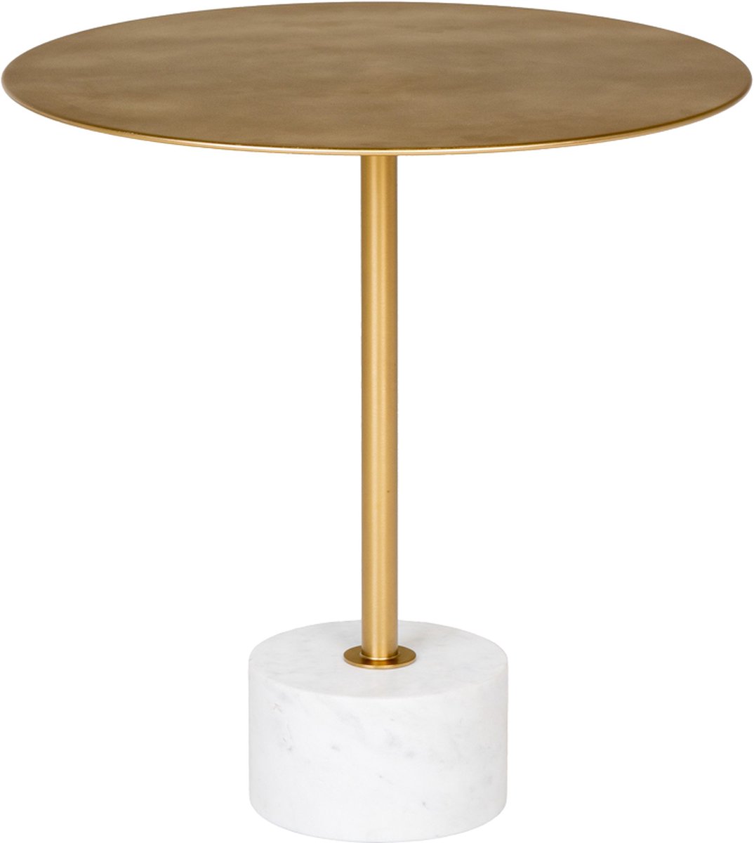Artichok Manon Bijzettafel Goud - Rond - Metaal - Tafelvoet van Marmer - Tafeltje - Modern - Ø 51 x 52 cm