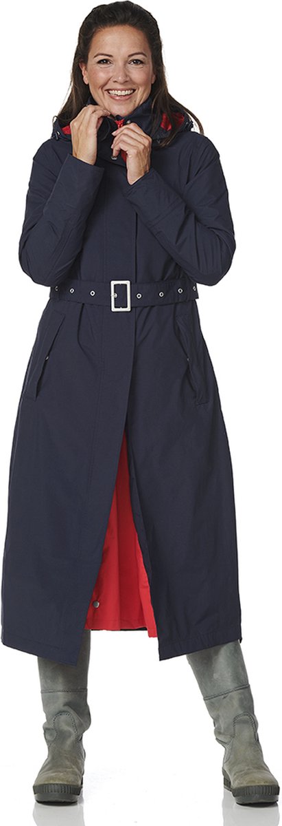Happy Rainy Days Lange Regenjas Dames Montreal Donkerblauw / Rood