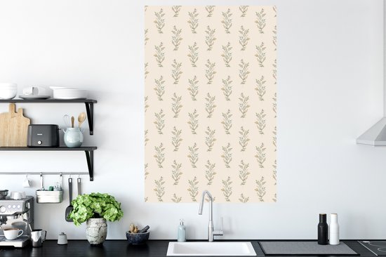 Stickers muraux - Vintage - Feuilles - Pastel - 80x120 cm - Feuille adhésive