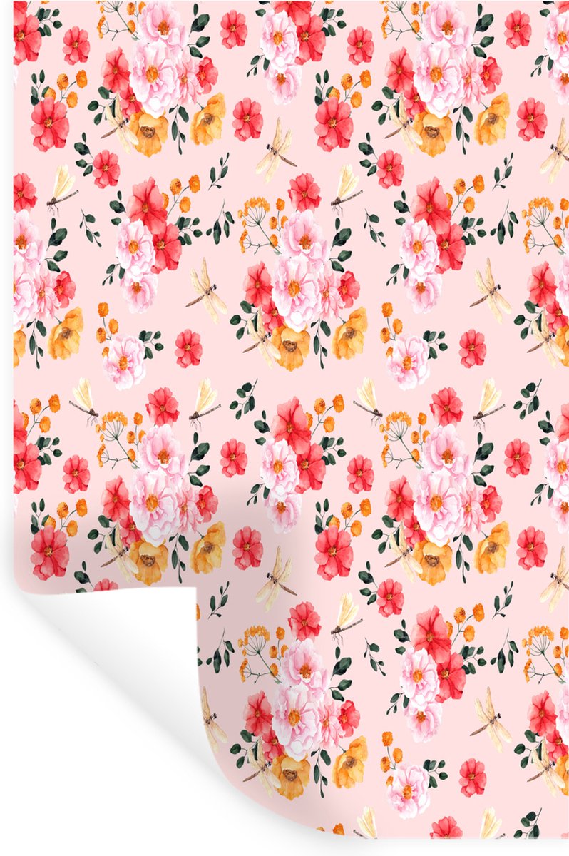 Muurstickers - Sticker Folie - Bloemen - Rozen - Patronen - 20x30 cm - Plakfolie - Muursti