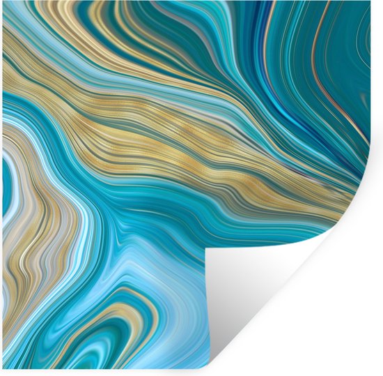 Stickers muraux - Marbre - Vagues - Goud - Motifs - 30x30 cm - Film Adhésif