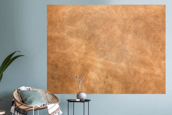 Stickers muraux - Sticker Foil - Cuir - Structure - Aspect Cuir - Marron - 160x120 cm - Film Adhésif - Stickers muraux Chambre Enfant - Papier Peint Auto Adhésif XXL