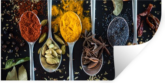 Stickers Stickers muraux - Herbes sur cuillères - 40x20 cm - Feuille adhésive