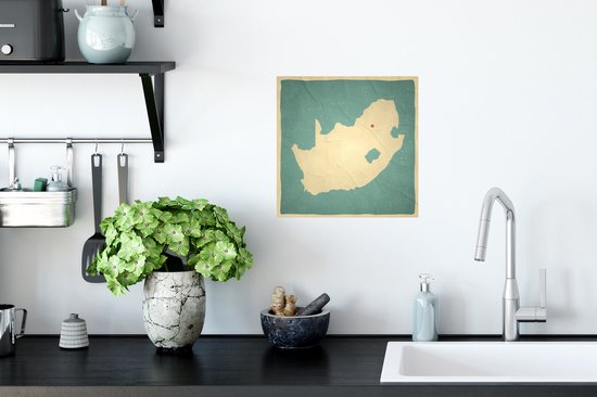 Stickers muraux - Film autocollant - Illustration de Afrique du Sud sur un vieux papier - 30x30 cm - Film adhésif - Stickers muraux Chambre d'enfant - Papier peint autocollant