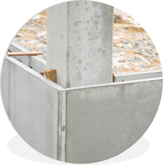 WallCircle - Wandcirkel ⌀ 120 - Beton - Bouwen - Bouwplaats - Ronde schilderijen woonkamer - Wandbord rond - Muurdecoratie cirkel - Kamer decoratie binnen - Wanddecoratie muurcirkel - Woonaccessoires XXL