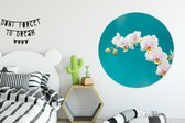 WallCircle - Wall Circle - Wall Circle Indoor - Orchidée - Fleurs - Plante - Wit - Violet - 140x140 cm - Décoration murale - Peintures Ronds