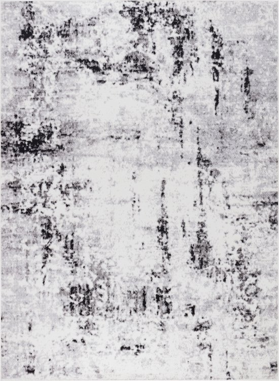 SURYA Vloerkleed - Woonkamer, Slaapkamer - Modern Abstract Tapijt NATALIA - Wit/Grijs - 152x213 cm