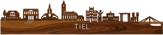 Skyline Tiel Palissander hout - 80 cm - Woondecoratie - Wanddecoratie - Meer steden beschikbaar - Woonkamer idee - City Art - Steden kunst - Cadeau voor hem - Cadeau voor haar - Jubileum - Trouwerij - WoodWideCities