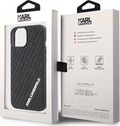 iPhone 15 Backcase hoesje - Karl Lagerfeld - Effen Zwart - TPU (Zacht)