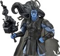 Zwarte Winter (Thor) actiefiguur met blauwe huid, zwart pantser en grijze cape, vasthoudend een hamer met rook.