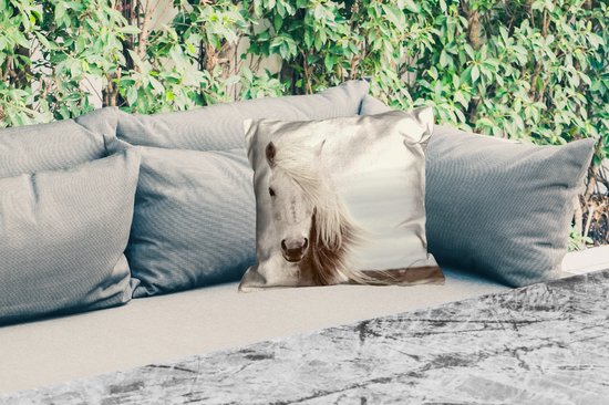 Buitenkussen - Paard - Strand - Manen - 45x45 cm - Weerbestendig