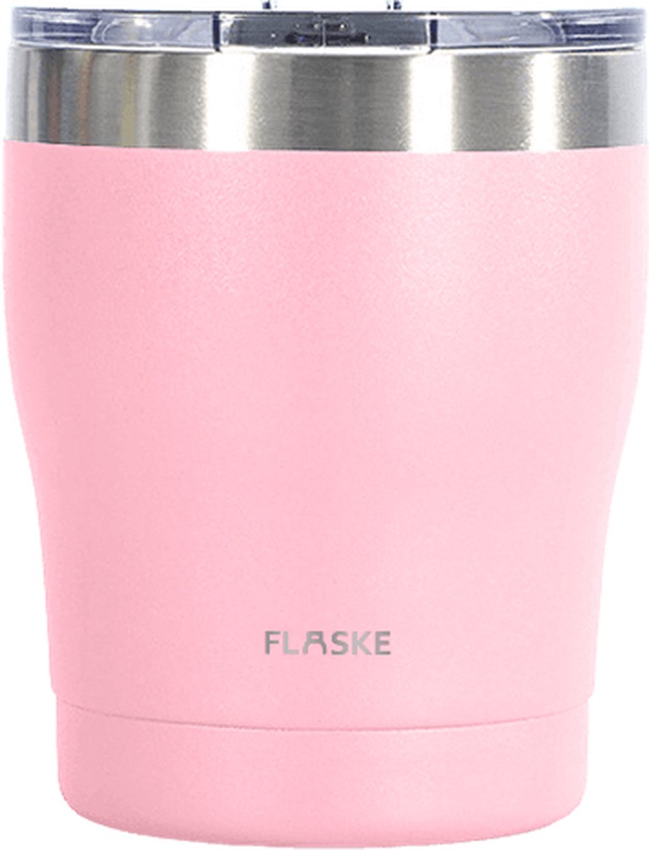 FLASKE Koffiebeker Coffee Cup - Flower - 250ml - RVS Koffiebeker to Go van 250ML