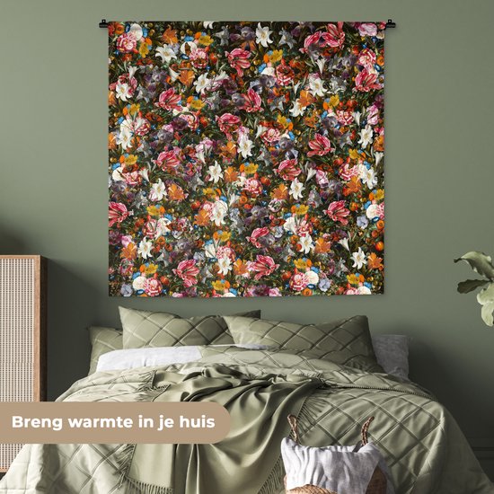 Tapisserie - Fleurs - Motif - Papillon - 120x120 cm - Tapisserie