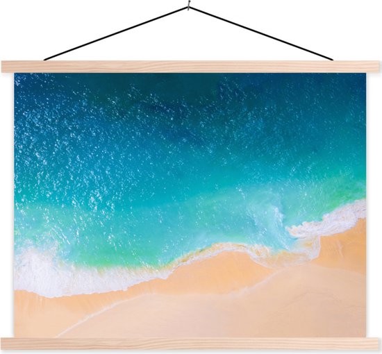 Posterhanger incl. Poster 150x113 cm - Schoolplaat - Strand - Water - Bali - Textielposter - Blanke latten