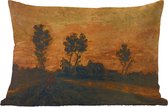 Buitenkussens - Tuin - Landschap bij zonsondergang - Schilderij van Vincent van Gogh - 60x40 cm