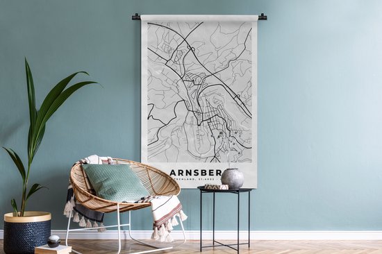 Tapisserie - Tapisserie - Arnsberg - Carte - Plan de la ville - Allemagne - Carte - 90x135 cm - Tapisserie