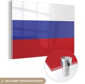 MuchoWow® Glasschilderij 180x120 cm - Schilderij acrylglas - Een illustratie van de vlag van Rusland - Foto op glas - Schilderijen