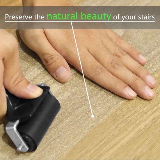Bande antidérapante transparente pour escaliers avec 15 rouleaux, ruban adhésif transparent antidérapant pour enfants, personnes âgées, sécurité des animaux domestiques (rouleau d'installation inclus) 10 x 60 cm