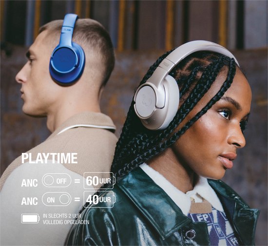 Fresh ‘n Rebel Clam Fuse – Draadloze Bluetooth Koptelefoon met Active Noise Cancelling - 45 uur Speelduur - Silky Sand